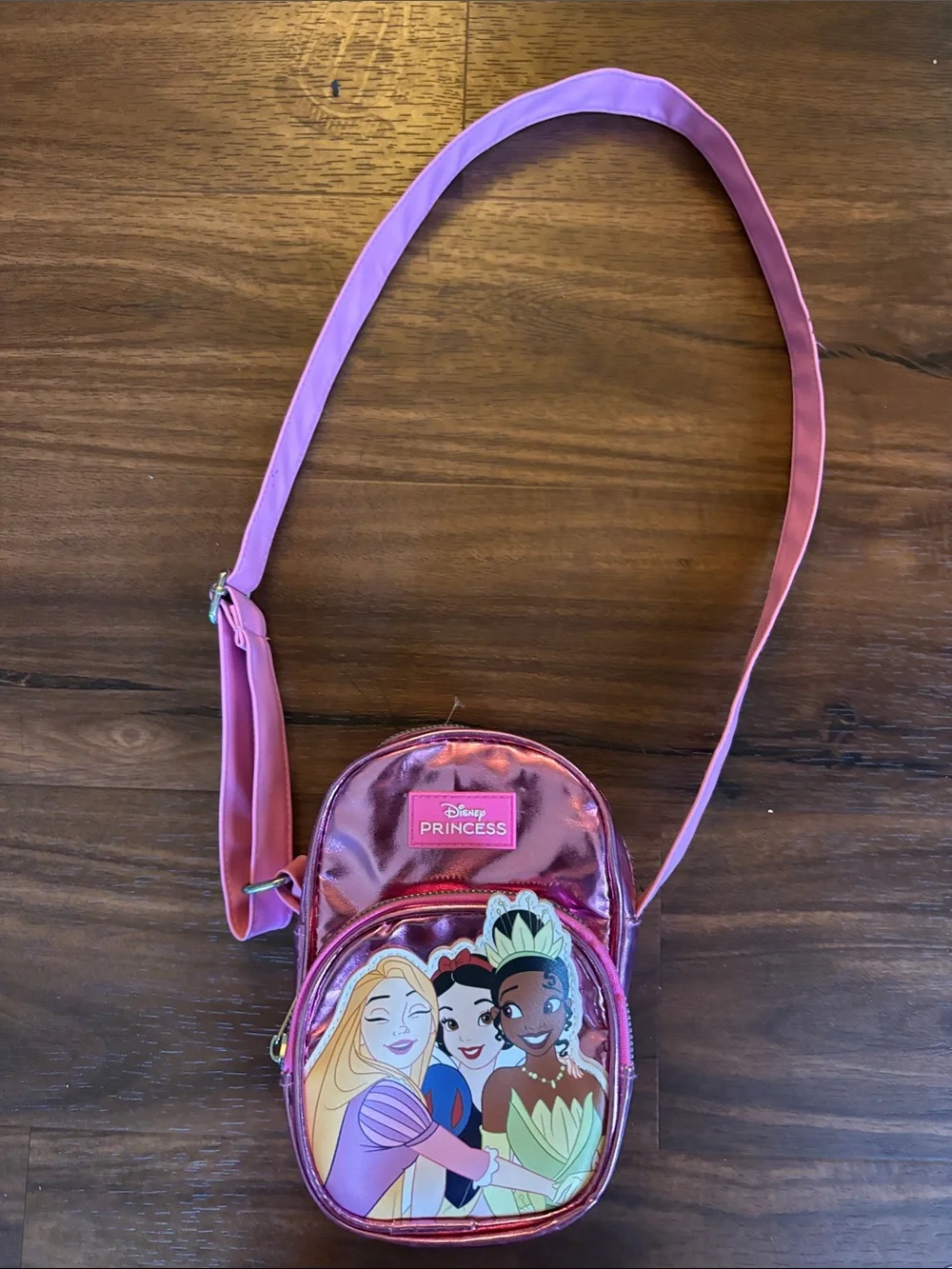 Disney Pink Princess Crossbody Bag with Multicolor Character Art